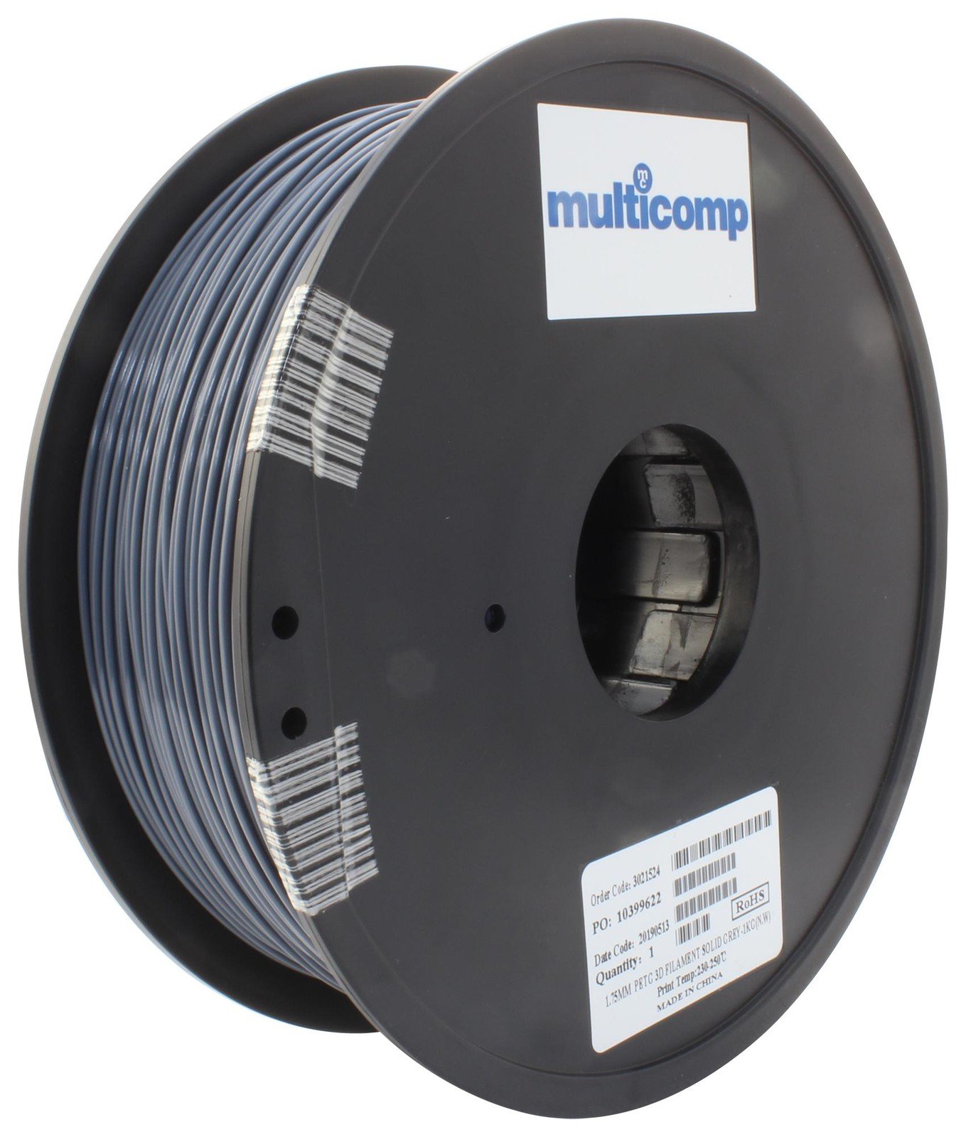 Multicomp Mc011470 3D Printer Filament, Petg, 1.75Mm, Grey