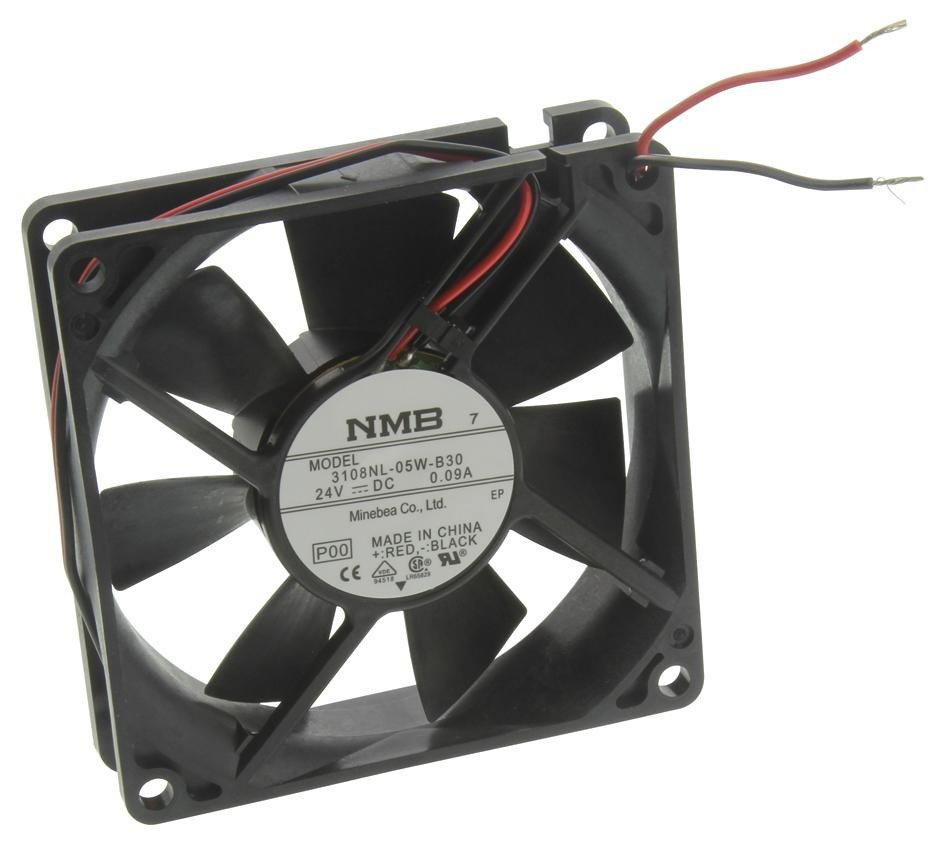 Nmb Technologies 08020Sa-24L-Ea-00 Axial Fan, 80Mm, 24Vdc, 36Cfm, 34Db
