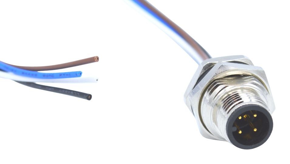 Norcomp Mpm12A04I12Cr01 Sensor Cord, M12 Plug-Free End, 304.8Mm