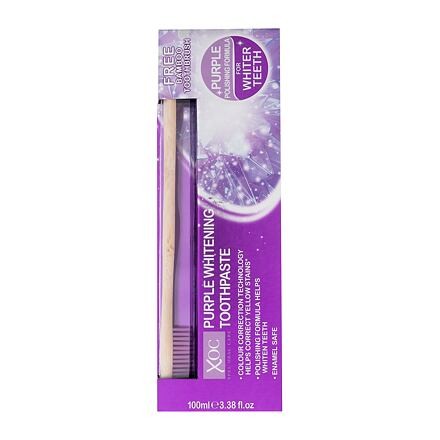 Xpel Oral Care Purple Whitening Toothpaste sada zubní pasta Purple Whitening Toothpaste 100 ml + zubní kartáček Bamboo Toothbrush 1 ks