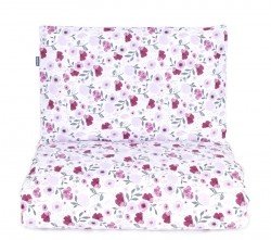 2 dílná sada do dětské postýlky Květy bordové