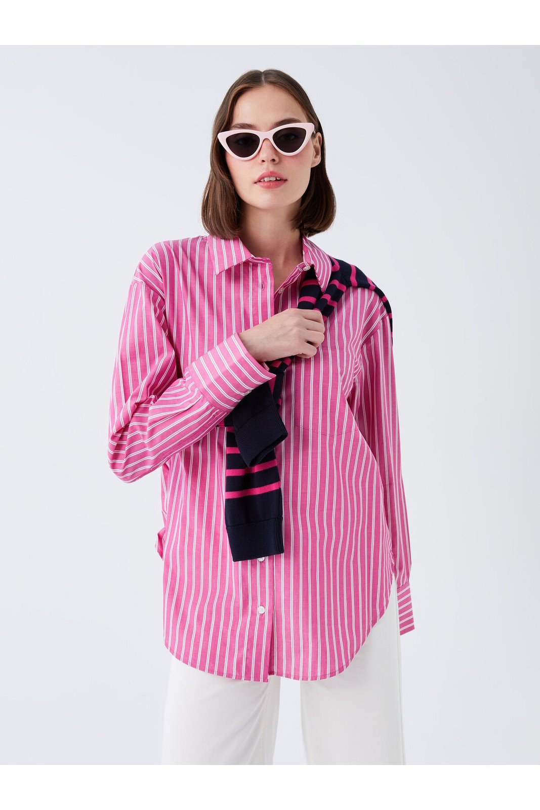 LC Waikiki Women's Striped Long Sleeve Shirt