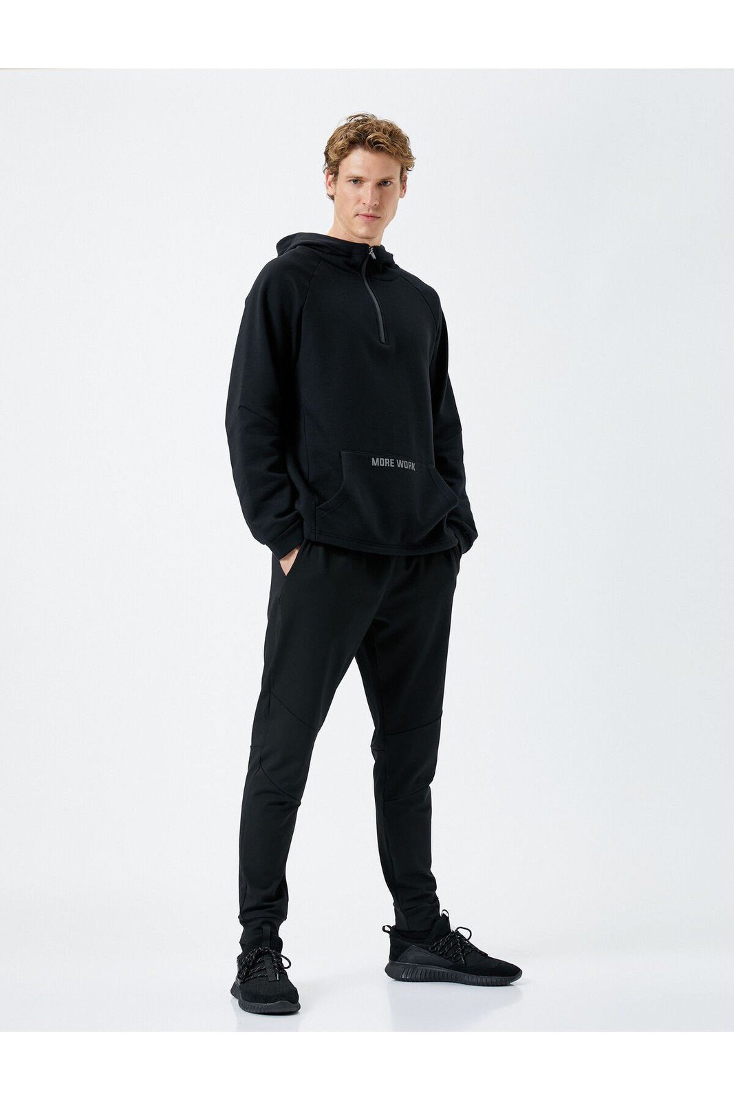 Koton Jogger Sweatpants with Lace Waist Stitching Detail and Pocket