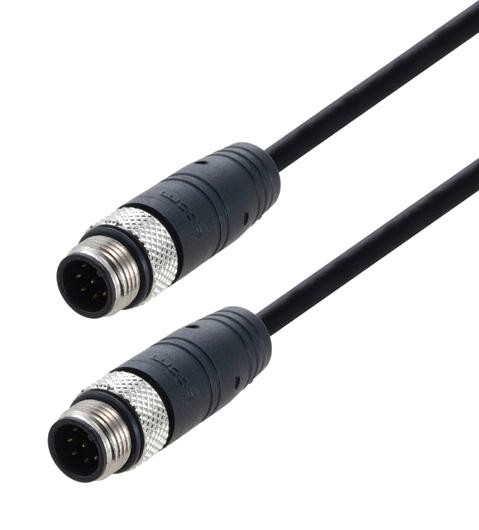 L-Com Trg882-P6B-10M Sensor Cord, 8P M12 Plug-Plug, 32.8Ft