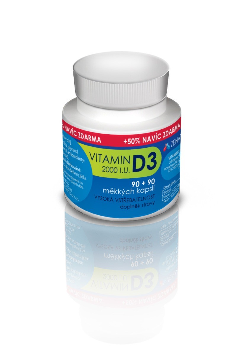 ZENATTO Vitamin D3 2000 I.U. 90+90 kapslí