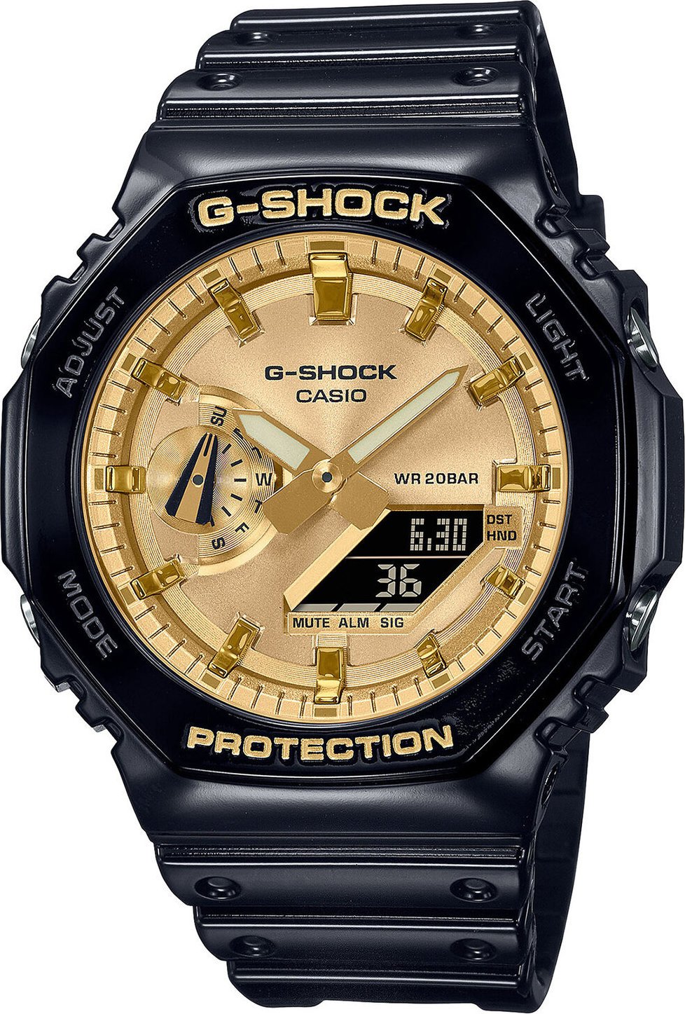 Hodinky G-Shock Octagon GA-2100GB-1AER Black/Gold