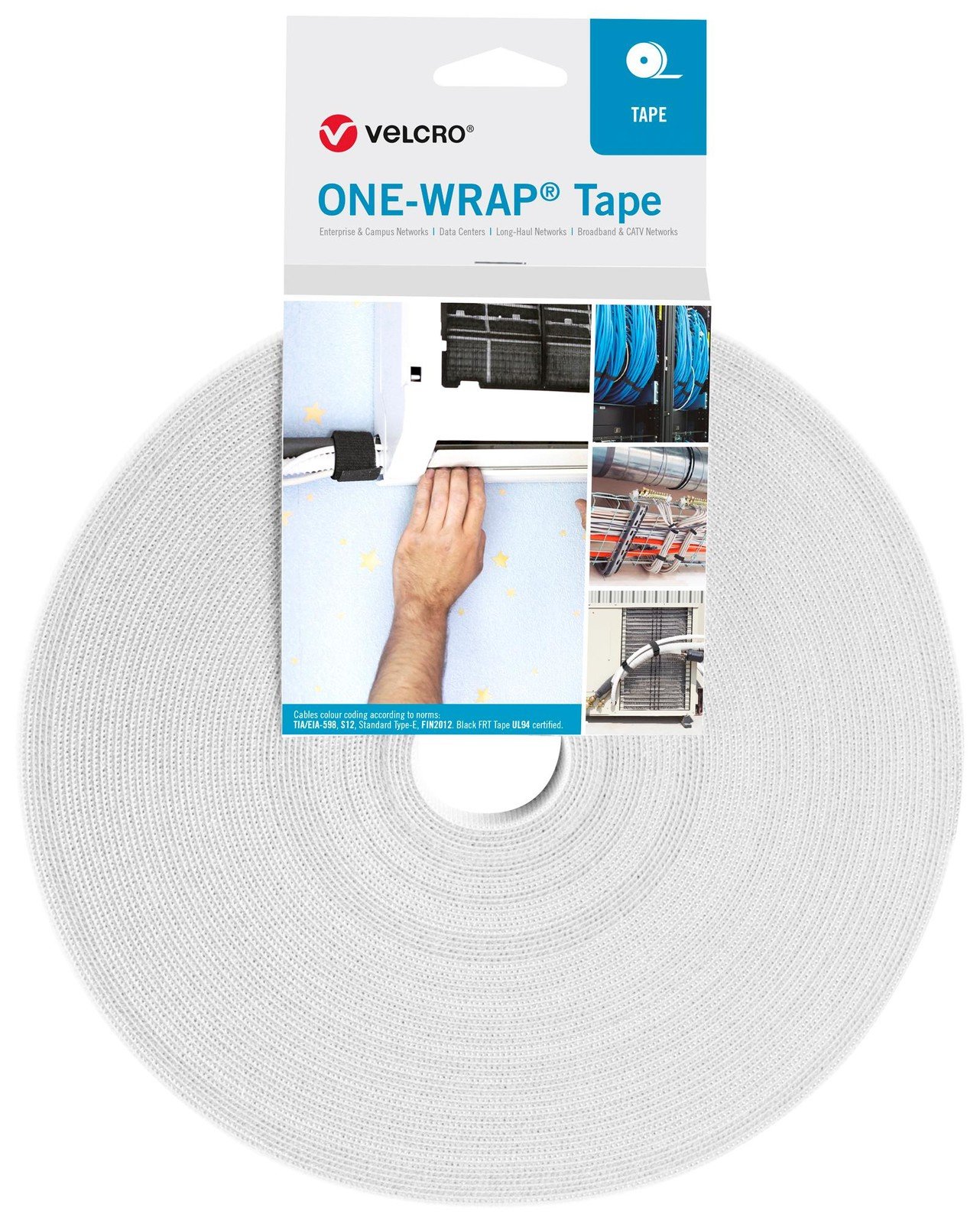 Velcro Vel-Ow64126 Tape, Pp, 16Mm X 25M, White