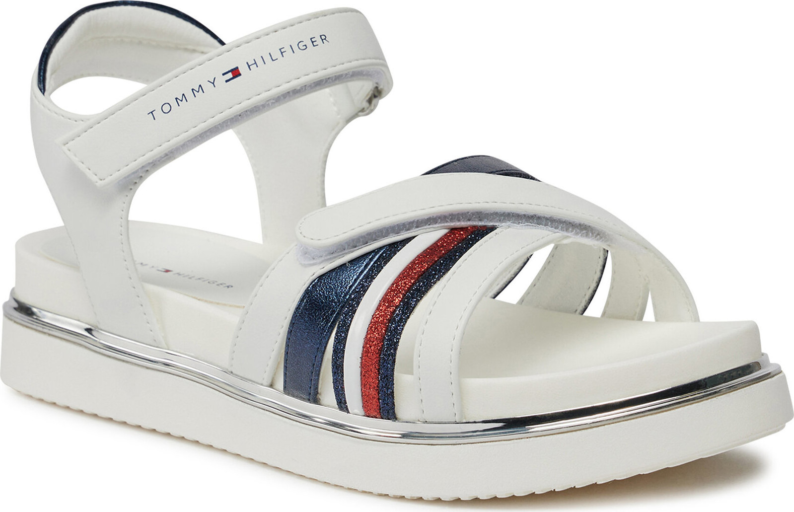 Sandály Tommy Hilfiger Velcro Sandal T3A2-33240-0273 S White/Blue X336