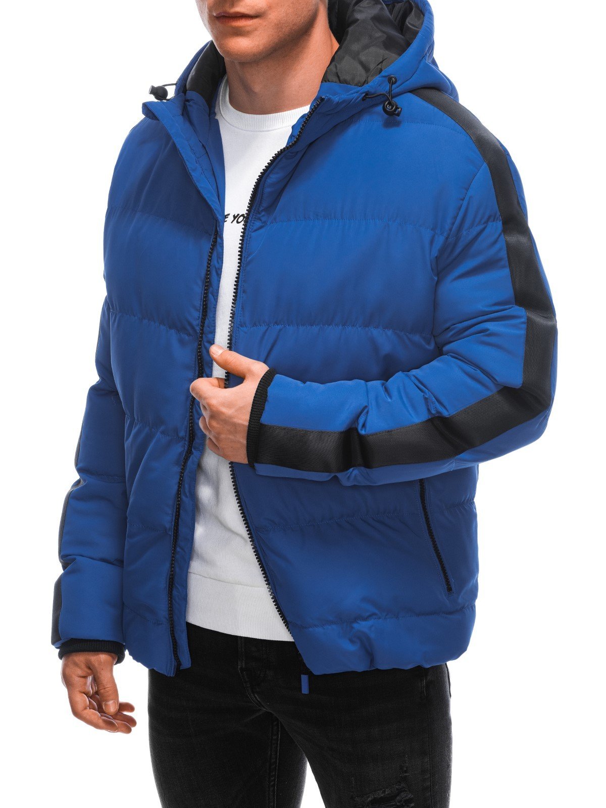 Edoti Men's quilted winter jacket - blue