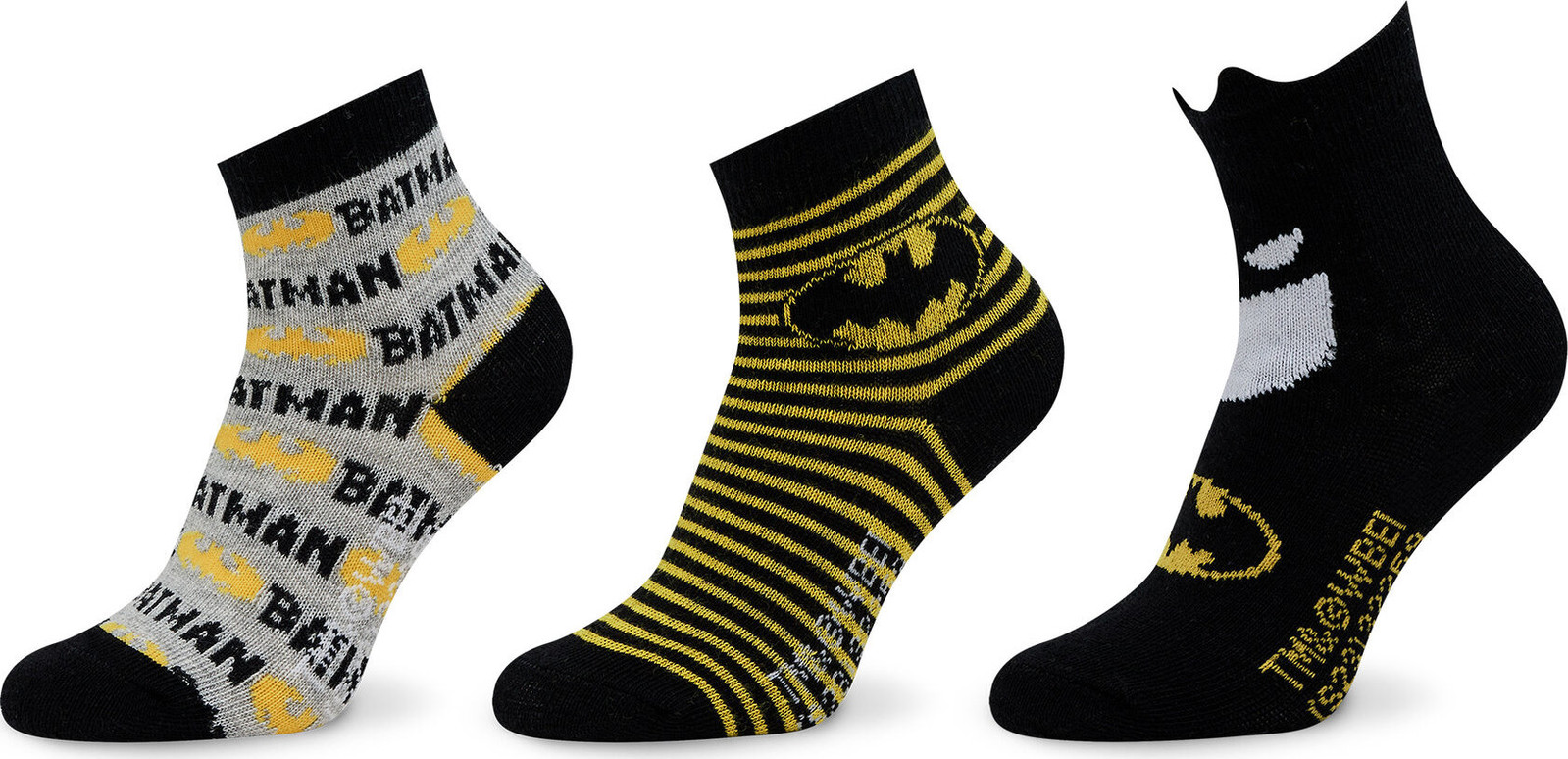 Sada 3 párů dětských vysokých ponožek OVS 1895392 Black/Yellow 512