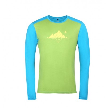 Direct Alpine Furry Long 2.0 green/ocean (glacial) pánské triko dlouhý rukáv 100% Merino M