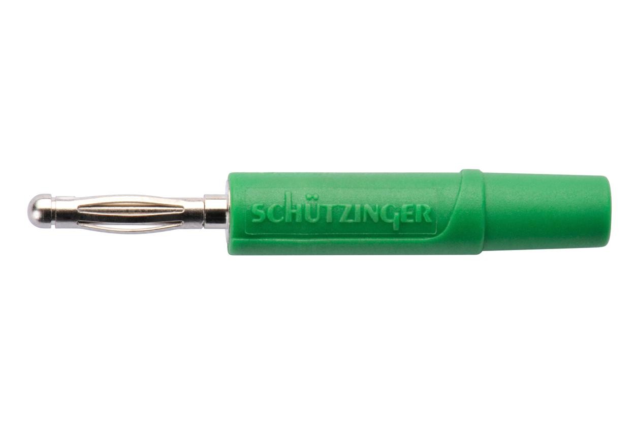 Schutzinger Fk 02 L Ni / Gn Conn, Banana, Plug, 10A, Green, Solder