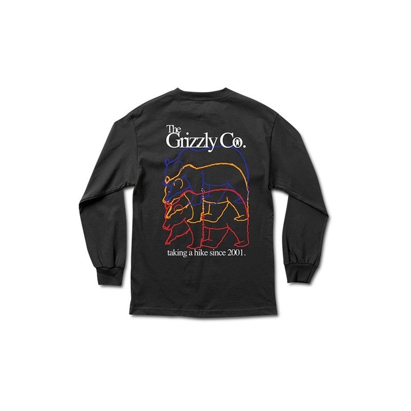 triko GRIZZLY - Taking A Hike LS Tee (BLK)