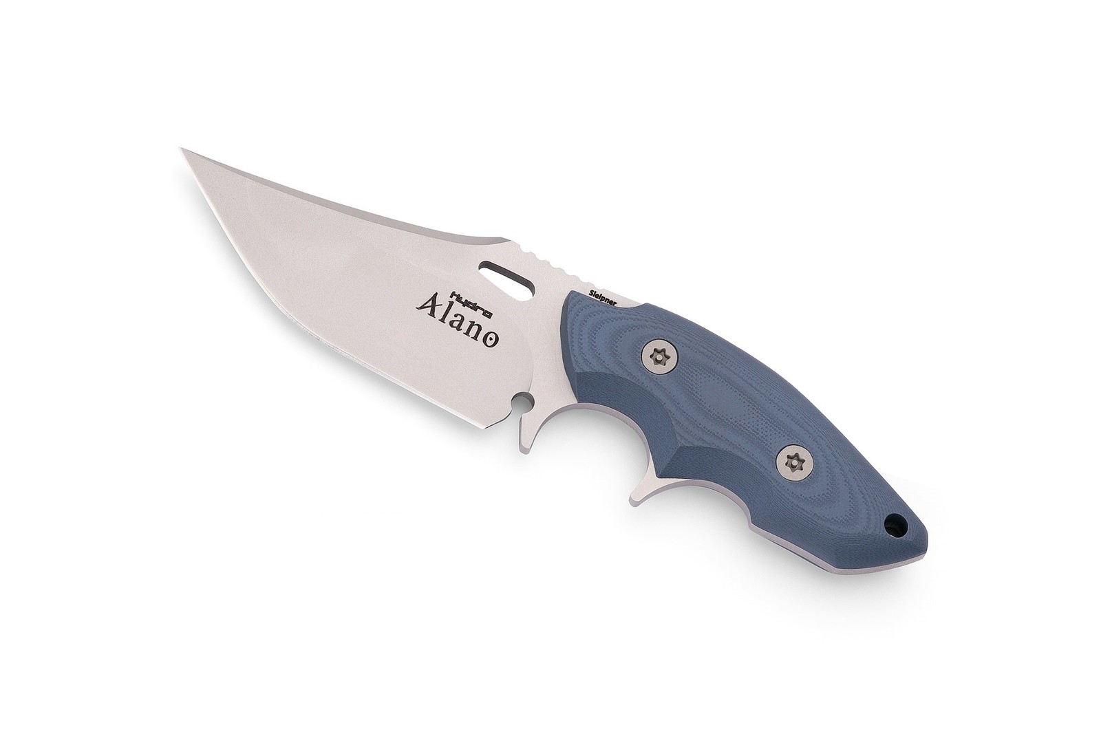 Nůž Alano Hydra Knives® – Stříbrná čepel – Satin, Modrá (Barva: Modrá, Varianta: Stříbrná čepel – Satin)