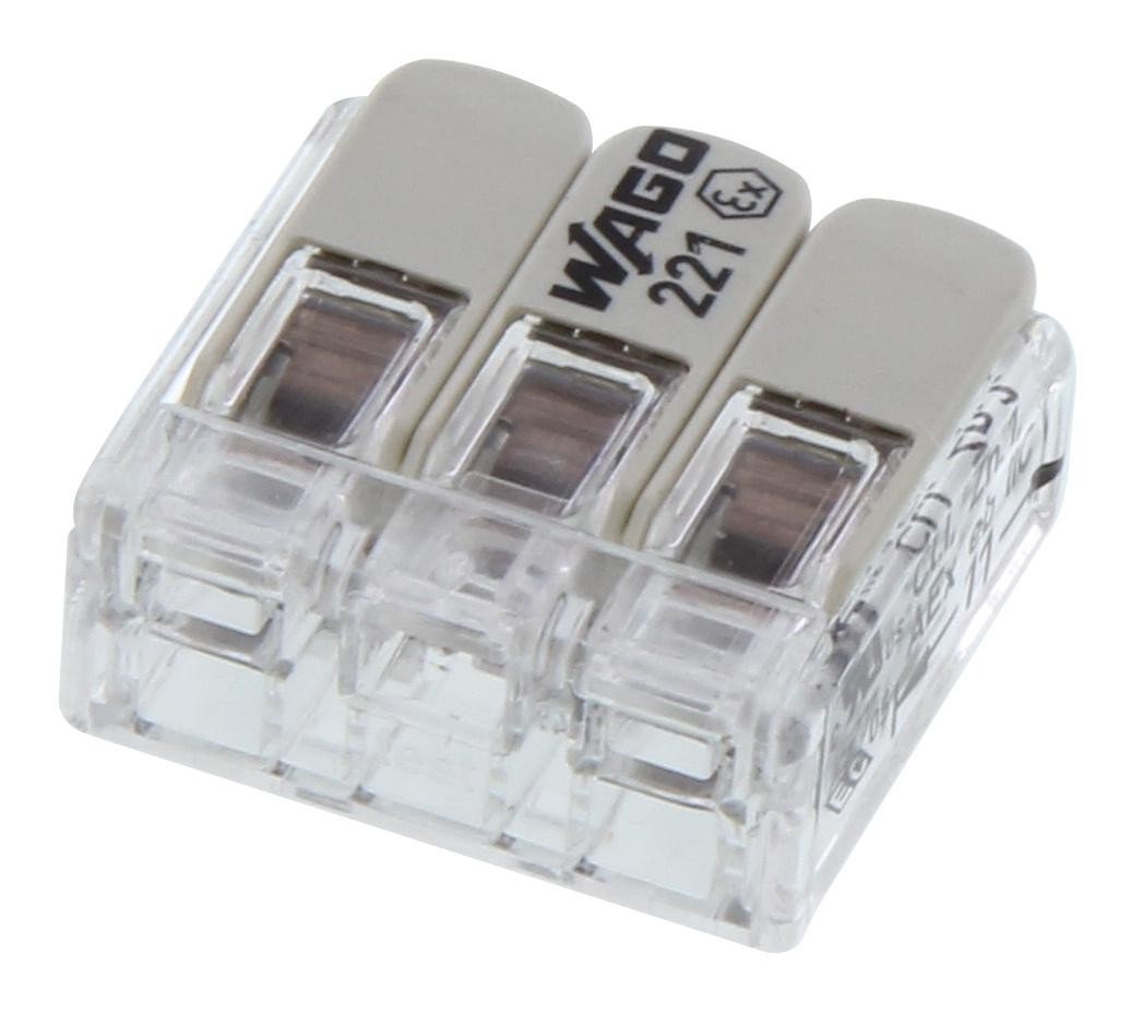 Wago 221-483. Terminal Block, Pluggable, 3Pos, 12Awg