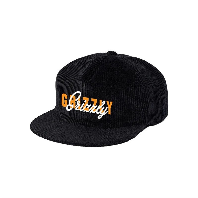kšiltovka GRIZZLY - No Substitute Corduroy Strapback Hat (BLK)