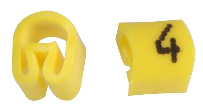 Pro Power Ptv3 4 Yellow 100/bg Cable Marker, No.4 Yellow Bag100, Pk100
