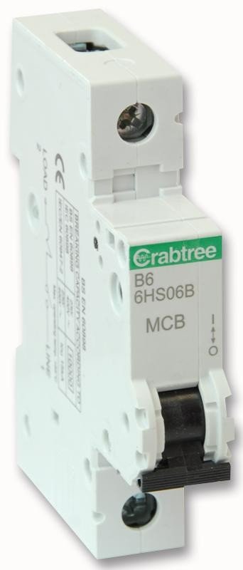 Crabtree 6Hs06B 6A Sp Mcb B Curve 10Ka - Each