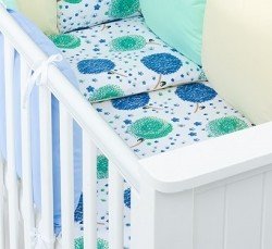 2 dílná sada do dětské postýlky Pampelišky modré