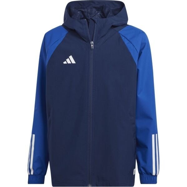 adidas TIRO23 C JACKET Chlapecká fotbalová bunda, tmavě modrá, veľkosť 140