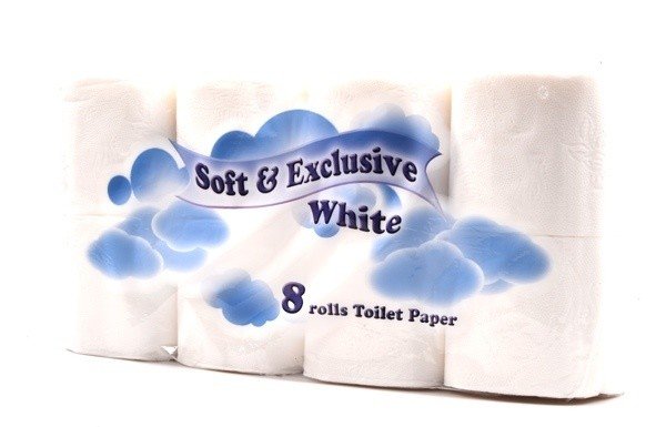 Toaletní papír Soft & Exclusive, 8 ks, 2 vrs., bílý