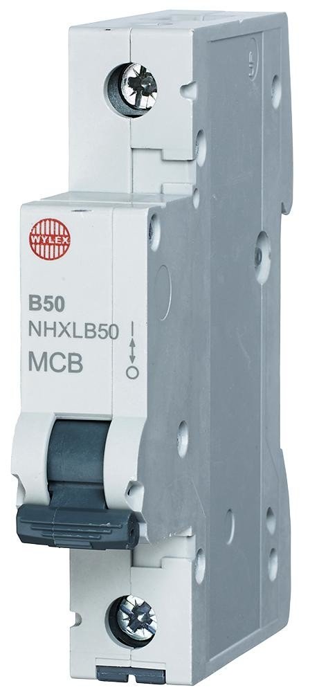 Wylex Nhxlb50 50A Single Pole B Curve Mcb