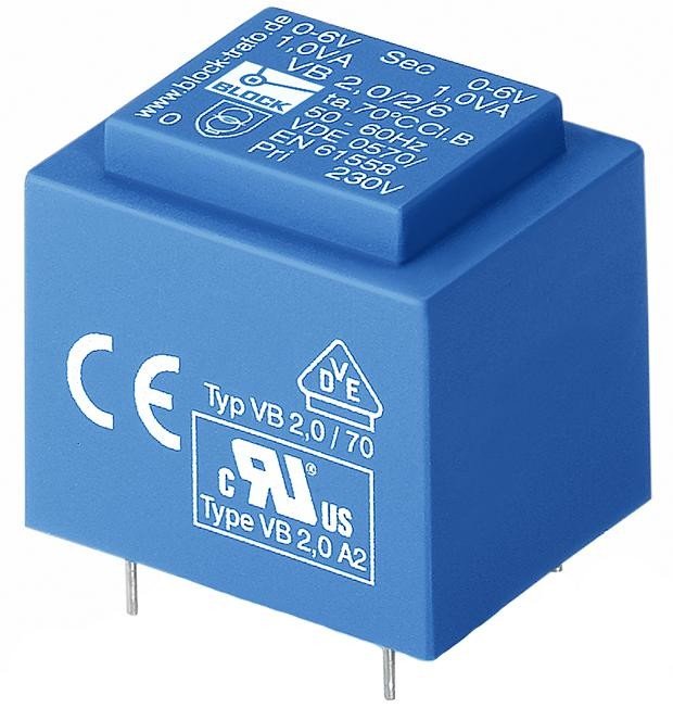 Block Vb3.2/2/15 Transformer, 3.2Va, 2 X 15V