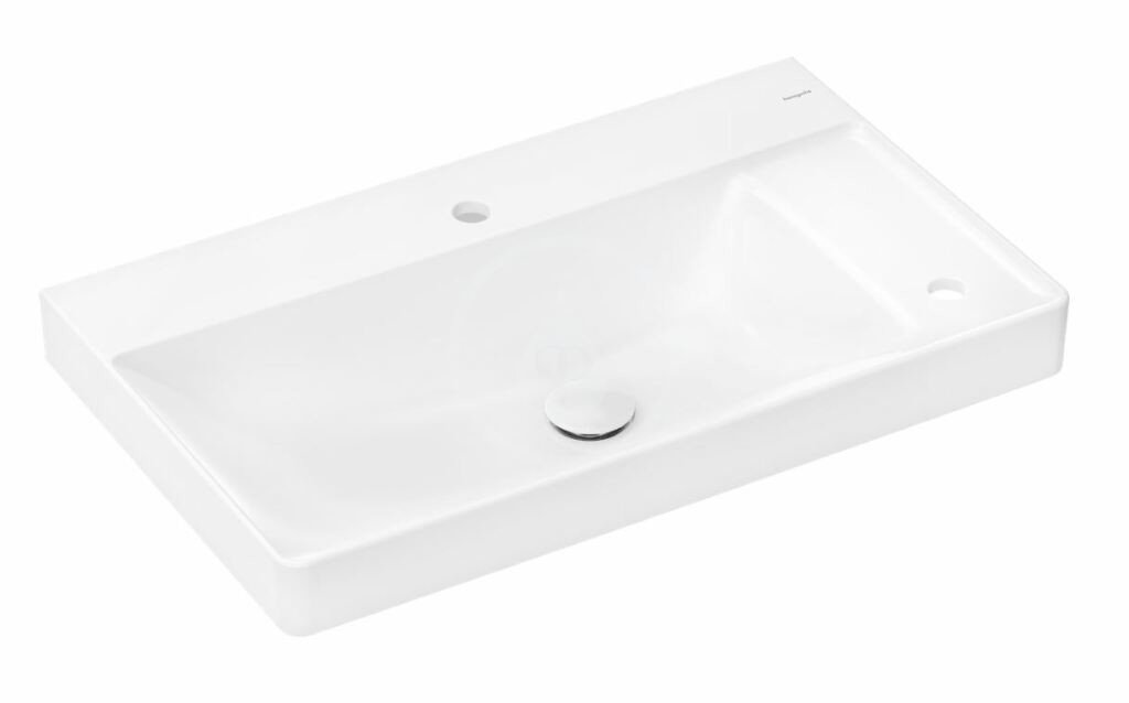 Hansgrohe 61025450 - Umyvadlo 80x48 cm, bez přepadu, 2 otvory pro baterii, SmartClean, bílá