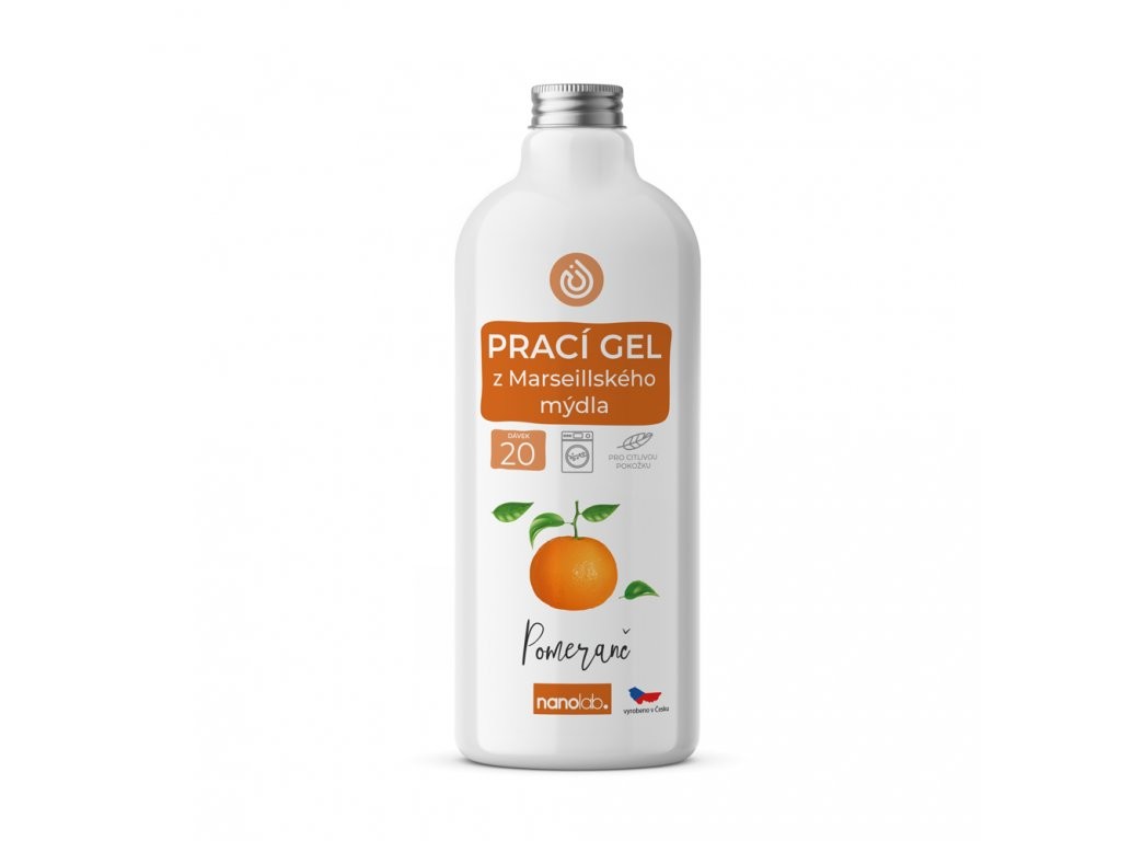 Nanolab Prací gel z Marseillského mýdla pro citlivou pokožku Pomeranč 1L