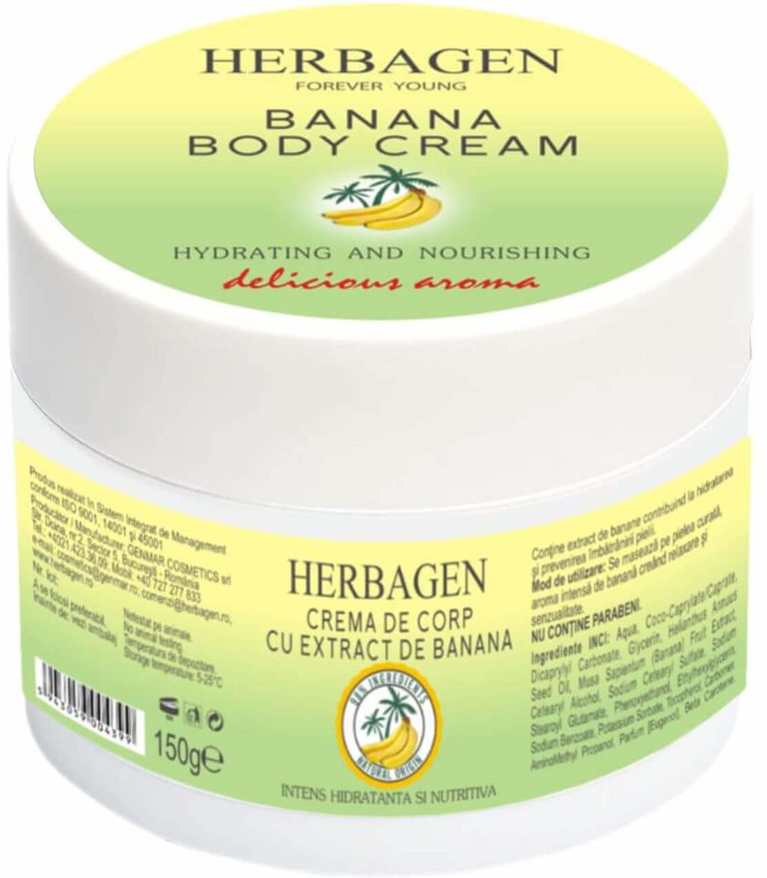 Herbagen tělový krém Banán 150 g