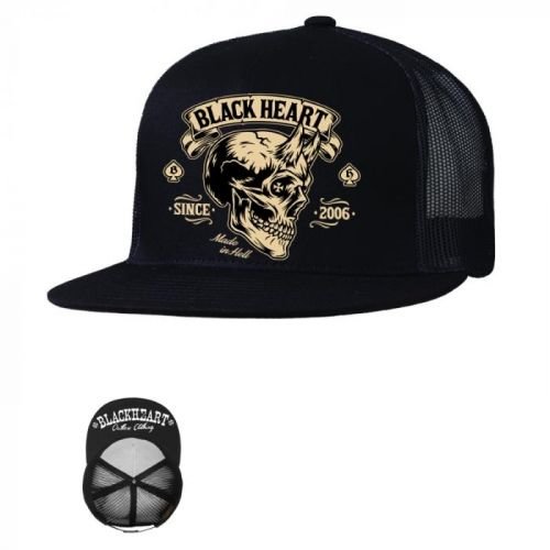 BLACK HEART Devil Skull Trucker WHT bílá