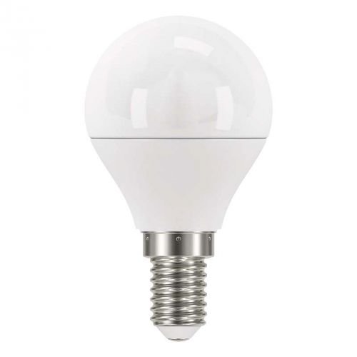 LED žárovka Emos ZQ1222, E14, 6W, kulatá, čirá, studená bílá