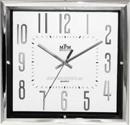 Hodiny nástěnné plastové velké SWEEP E01.3172.9 Hranaté 154765 zlatá/bílá