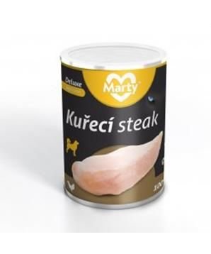 Marty konzerva pro psy DeLuxe - kuřecí prsa steak 400 g