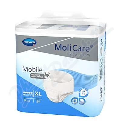 KALHOTKY ABSORPČNÍ NATAHOVACÍ MOLICARE MOBILE 6 KAPEK XL BOKY 130-170CM,2140ML,14KS