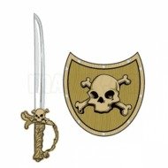 Bez určení výrobce | Meč a štít Pirat lebka
