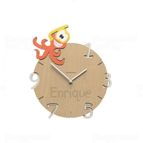 Dětské nástěnné hodiny s vlastním jménem CalleaDesign chobotnice 36cm 163524
