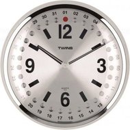Nástěnné hodiny Twins 14 silver 32cm 160901