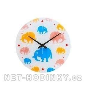 Skleněné nástěnné hodiny slon 1057.9 150819