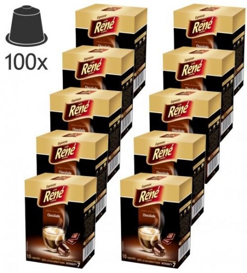 René Espresso Chocolade kapsle pro kávovary Nespresso, 100ks
