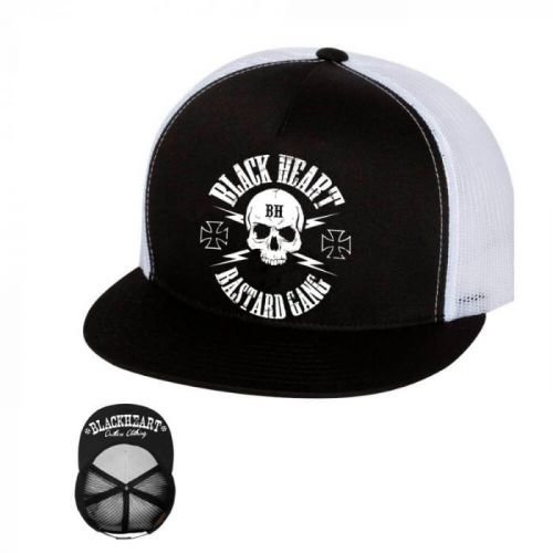 BLACK HEART Bastard Skull Trucker bílá