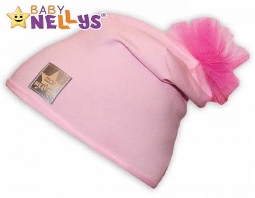 Bavlněná čepička Tutu květinka Baby Nellys ® - sv. růžová, 48-52, 2-8let, vel. 104 (3-4r)