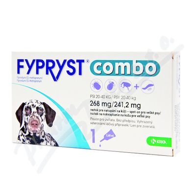 Fypryst Combo spot-on pro velké psy 20-40 kg 268 mg/241,2 mg roztok pro nakapání na kůži 1x2,68 ml