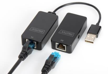 DIGITUS USB Extender, USB 2.0, for use with Cat5/5e/6 (UTP, STP or SFT) cable up to 50 m / 164 feetUSB Extender, USB 2.0