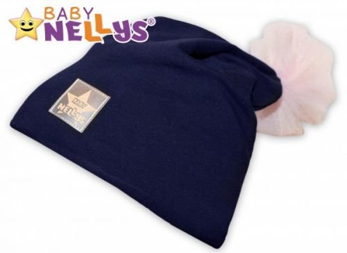 Bavlněná čepička Tutu květinka Baby Nellys ® - granátová, 48-52, 2-8let, vel. 104 (3-4r)