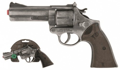 Bez určení výrobce | Policejní revolver Gold colection stříbrný kovový 12 ran