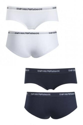 Kalhotky 2pcs 163263 CC317 10410 bílotmavěmodrá - Emporio Armani - S - bílá/tmavě modrá