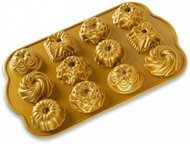 Nordic Ware Forma na minibábovky, plát s 12 formičkami zlatá