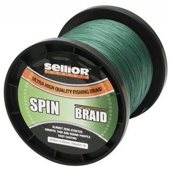 Pletená šňůra SELLIOR SpinBraid 0,12mm, 13kg, 2000m