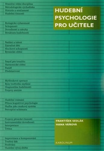 Hudební psychologie pro učitele - Sedlák František, Váňová Hana,